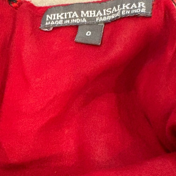 Nikita Mhaisalkar Bohemian Blue and Red Patchwork Tiered Maxi Dress// Size 0 - Picture 6 of 7